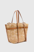 Load image into Gallery viewer, Medium Natural Shopping Bag in Raffia Lace Maiolica
