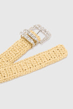 Load image into Gallery viewer, Natural Raffia Belt with Jewel Buckle And Loops
