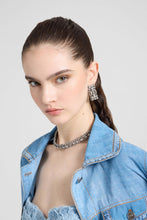 Load image into Gallery viewer, Filigree Brass Jewel Earrings with Crystals
