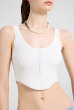 Load image into Gallery viewer, Ribbed Viscose-Blend Tank Top with Central Buttons
