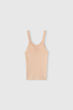 Load image into Gallery viewer, Sleeveless Viscose-Blend Tank Top with Fine Straps And Micro-Ribbing
