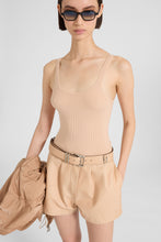Load image into Gallery viewer, Sleeveless Viscose-Blend Tank Top with Fine Straps And Micro-Ribbing
