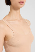 Load image into Gallery viewer, Sleeveless Viscose-Blend Tank Top with Fine Straps And Micro-Ribbing

