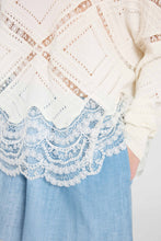 Load image into Gallery viewer, Long-Sleeve Sweater in Cotton, Silk And Lace
