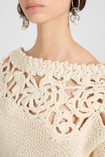 Load image into Gallery viewer, Long-Sleeve Crochet Cotton Sweater «Giardini D’Autore»
