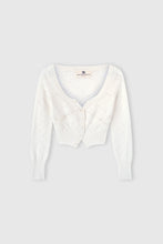 Load image into Gallery viewer, Cropped Long-Sleeve Cardigan with V-Neck
