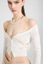 Load image into Gallery viewer, Cropped Long-Sleeve Cardigan with V-Neck
