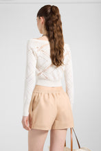 Load image into Gallery viewer, Cropped Long-Sleeve Cardigan with V-Neck
