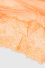 Load image into Gallery viewer, Orange Pure Cashmere Stole with Fine Rebrodé Lace Trim
