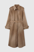 Load image into Gallery viewer, Technical Georgette Trench with Denim Print
