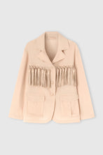 Load image into Gallery viewer, Sahariana in Georgette Bonded with Silk Chiffon with Nappa Tassels
