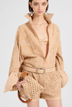 Load image into Gallery viewer, Shirt Jacket in Georgette Bonded with Chiffon with “Maiolica” Embroidery
