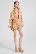 Load image into Gallery viewer, Shirt Jacket in Georgette Bonded with Chiffon with “Maiolica” Embroidery
