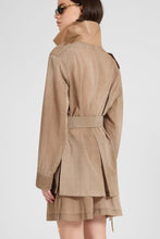 Load image into Gallery viewer, Sahariana in Technical Georgette with Silk Chiffon And Nappa Belt
