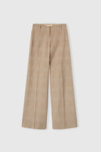 Load image into Gallery viewer, Wide-Leg Trousers in Technical Georgette with Glen Check Print – Beige

