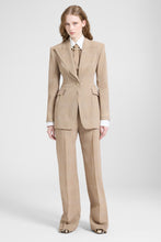 Load image into Gallery viewer, Wide-Leg Trousers in Technical Georgette with Glen Check Print – Beige
