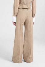 Load image into Gallery viewer, Wide-Leg Trousers in Technical Georgette with Glen Check Print – Beige
