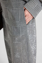 Load image into Gallery viewer, Wide-Leg Trousers in Technical Georgette with Glen Check Print And Hand-Applied Crystals
