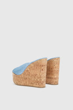 Load image into Gallery viewer, Jeans-Print Marocain Wedge Open Toe Sandal
