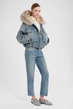 Load image into Gallery viewer, Cropped tailored wool and cotton parka with shearling collar
