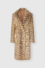 Load image into Gallery viewer, Double-breasted Kid goatskin coat with leopard print
