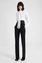 Load image into Gallery viewer, Cropped cotton poplin shirt with Valencienne lace bow detail
