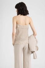 Load image into Gallery viewer, Silk georgette top with melange-effect print and lace details
