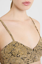 Load image into Gallery viewer, Embroidered tulle bra top with lurex lace effect
