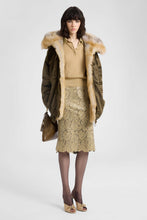 Load image into Gallery viewer, Embroidered tulle pencil skirt with lurex lace effect
