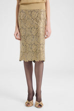 Load image into Gallery viewer, Embroidered tulle pencil skirt with lurex lace effect
