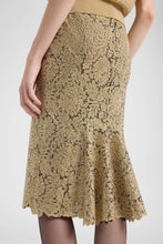 Load image into Gallery viewer, Embroidered tulle pencil skirt with lurex lace effect
