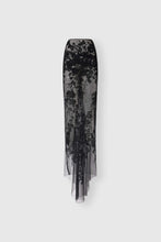 Load image into Gallery viewer, Long tulle pencil skirt with tone-on-tone embroidered lace and crystals
