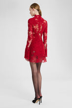 Load image into Gallery viewer, Short shirt dress in tulle with exclusive lace embroidery and hand-applied Rebrodé appliqués
