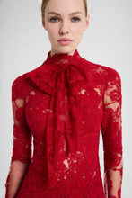 Load image into Gallery viewer, Short shirt dress in tulle with exclusive lace embroidery and hand-applied Rebrodé appliqués

