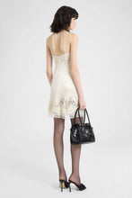 Load image into Gallery viewer, Short silk satin lingerie dress with Rebrodé lace
