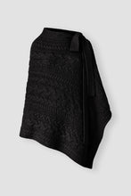 Load image into Gallery viewer, Pure cashmere cable-knit poncho in Black
