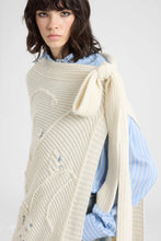 Load image into Gallery viewer, Long pure cashmere poncho with hand-embroidered couture motif
