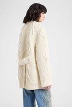 Load image into Gallery viewer, Oversized cardigan coat in pure virgin wool and lace
