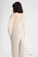 Load image into Gallery viewer, Pure Merino Wool V-Neck Sweater with Lace Detail
