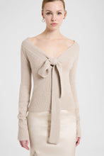 Load image into Gallery viewer, Pure Cashmere Cardigan with Front Bow Detail
