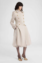 Load image into Gallery viewer, Oversized Double-Breasted Tailored Coat with Heraldic Buttons
