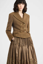 Load image into Gallery viewer, Green loden double-breasted tailored jacket
