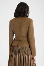 Load image into Gallery viewer, Green loden double-breasted tailored jacket
