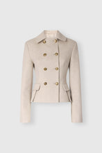 Load image into Gallery viewer, Tailored double-breasted fitted jacket with heraldic buttons
