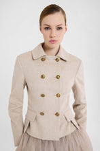 Load image into Gallery viewer, Tailored double-breasted fitted jacket with heraldic buttons
