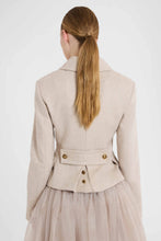 Load image into Gallery viewer, Tailored double-breasted fitted jacket with heraldic buttons
