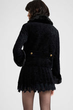 Load image into Gallery viewer, Double-breasted jacket in Astrakhan-effect fabric with mink-effect details
