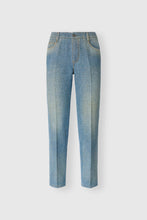 Load image into Gallery viewer, Tailored cigarette jeans with tweed-effect finish
