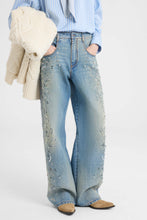 Load image into Gallery viewer, Couture baggy jeans with embroidery and crystals
