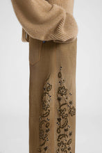 Load image into Gallery viewer, Baggy Trousers in Viscose Marocain with Floral Embroidery
